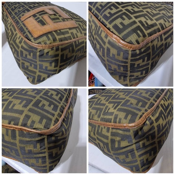 Authentic Fendi Zucca Canvas Zip Messenger Bag Brown - Picture 14 of 16